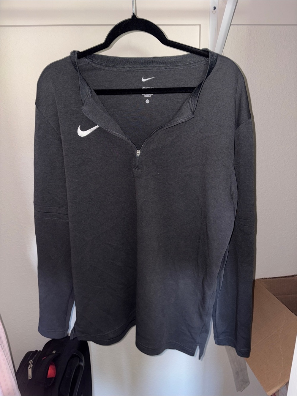 Nike Men's Black Quarter-Zip Long Sleeve Shirt